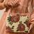 Beige shoulder strap satin embroidery clutches for women