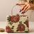 Beige shoulder strap satin embroidery clutches for women