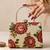 Beige shoulder strap satin embroidery clutches for women
