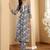 Floral printed cotton round neck kurta trouser & dupatta set