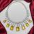 yellow emerald cut statement necklace set, citrine crystal bridal jewellery, rhodium plated brass cz