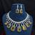 yellow emerald cut statement necklace set, citrine crystal bridal jewellery, rhodium plated brass cz