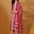 Floral printed cotton round neck kurta trouser & dupatta set