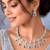 blue topaz crystal bridal jewellery set, silver teardrop necklace earrings