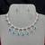 blue topaz crystal bridal jewellery set, silver teardrop necklace earrings