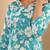 Floral printed cotton v neck kurta trouser & dupatta set