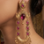 Gold-plated ethnic jewelry with magenta stones for women