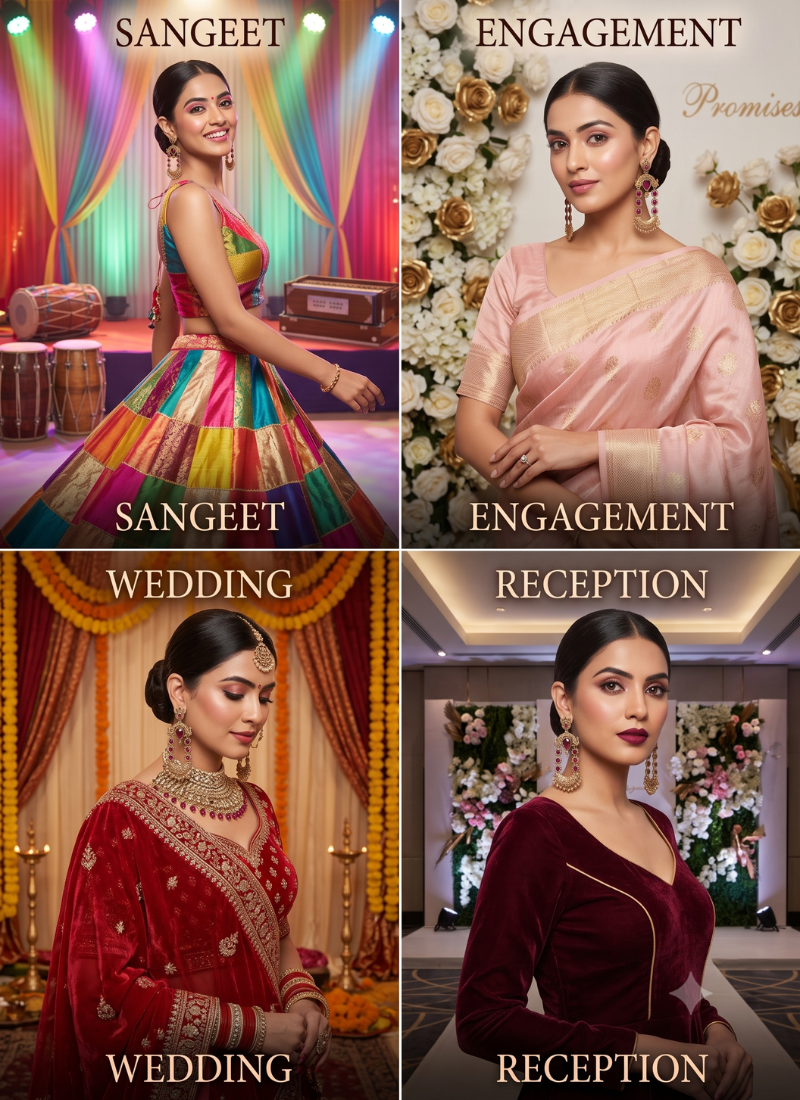 Gold-plated ethnic jewelry with magenta stones for women