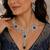 sapphire blue marquise cubic zirconia floral bridal jewellery set