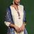 Floral embroidered cotton round neck kurta trouser & dupatta set