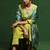 Floral embroidered cotton round neck kurta trouser & dupatta set