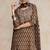 Floral printed cotton round neck kurta trouser & dupatta set