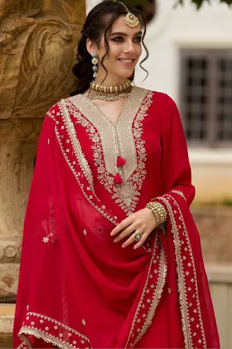 Women Ethnic Motifs Embroidered Mirror Work Kurta with Trousers & With Dupatta