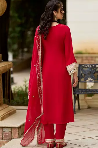 Women Ethnic Motifs Embroidered Mirror Work Kurta with Trousers & With Dupatta