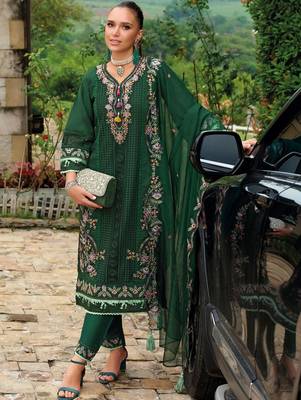 Women Ethnic Motifs Embroidered Thread Work Kurta with Trousers & With Dupatta 1