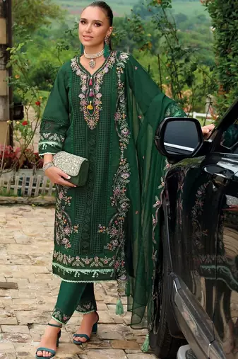 Women Ethnic Motifs Embroidered Thread Work Kurta with Trousers & With Dupatta