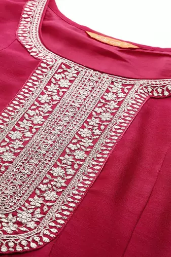 Ethnic Motifs Embroidered Kurta with Trousers & Dupatta