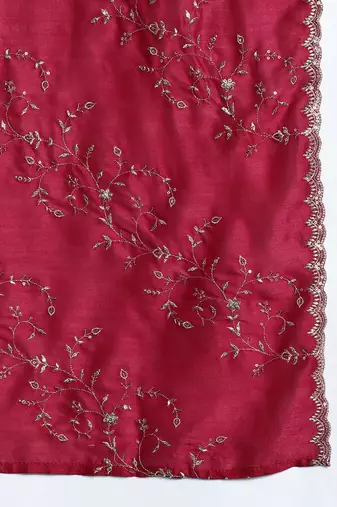 Ethnic Motifs Embroidered Kurta with Trousers & Dupatta