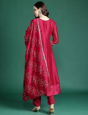 Ethnic Motifs Embroidered Kurta with Trousers & Dupatta 7