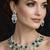 emerald green teardrop bridal jewellery set: crystal cz choker necklace & earrings