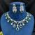 emerald green teardrop bridal jewellery set: crystal cz choker necklace & earrings