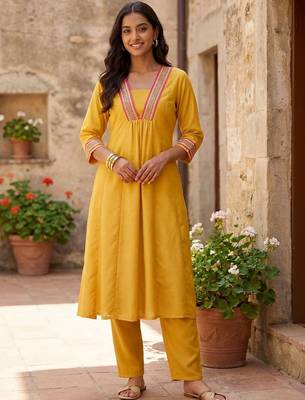 Women Tiered Gotta Patti Kurta with Trousers 6