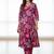 Floral Printed V-Neck Cotton A-Line Kurta With Trouser