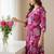 Floral Printed V-Neck Cotton A-Line Kurta With Trouser