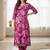 Floral Printed V-Neck Cotton A-Line Kurta With Trouser