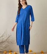 Women Ethnic Motifs Printed Cotton Kurta with Trousers