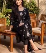 Women Ethnic Motifs Embroidered Thread Work Kurta with Trousers & With Dupatta