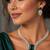 emerald green cz choker necklace earrings set | indian bridal statement jewellery