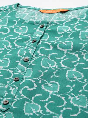 Floral Printed Cotton Kurta with Trousers & Dupatta 2