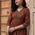 Women Ethnic Motifs Printed Empire Sequinned Cotton Kurta with Trousers
