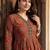 Women Ethnic Motifs Printed Empire Sequinned Cotton Kurta with Trousers