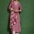 Floral printed cotton v neck kurta trouser & dupatta set