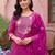 Women Floral Embroidered Thread Work Kurta with Trousers & With Dupatta