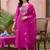 Women Floral Embroidered Thread Work Kurta with Trousers & With Dupatta