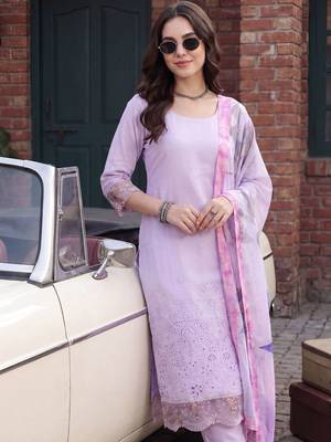 Women Ethnic Motifs Embroidered Thread Work Kurta with Trousers & With Dupatta 4