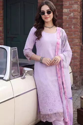 Women Ethnic Motifs Embroidered Thread Work Kurta with Trousers & With Dupatta