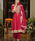 Women Ethnic Motifs Embroidered Zari A-Line Kurta with Trousers & Dupatta