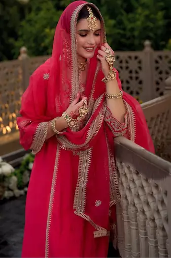 Women Ethnic Motifs Embroidered Kurta with Trousers & With Dupatta