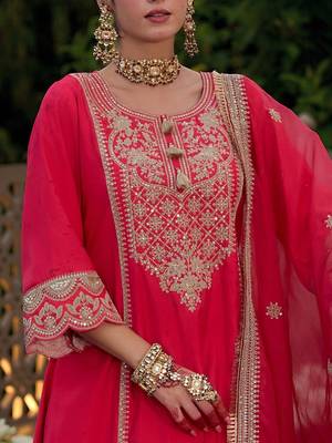 Women Ethnic Motifs Embroidered Kurta with Trousers & With Dupatta 3