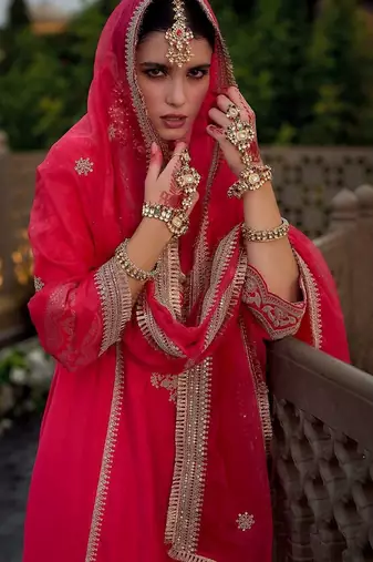Women Ethnic Motifs Embroidered Kurta with Trousers & With Dupatta
