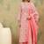 Floral printed cotton round neck kurta trouser & dupatta set
