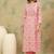 Floral printed cotton round neck kurta trouser & dupatta set