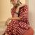 Women Printed Pleated Cotton Kurta with Trousers