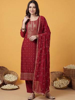 Women Ethnic Motifs Kurta with Trousers & With Dupatta 5