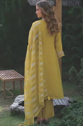 Women Ethnic Motifs Embroidered Sequinned Kurta with Trousers & With Dupatta