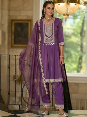Women Ethnic Motifs Embroidered Panelled Thread Work Kurta with Trousers & With Dupatta 4